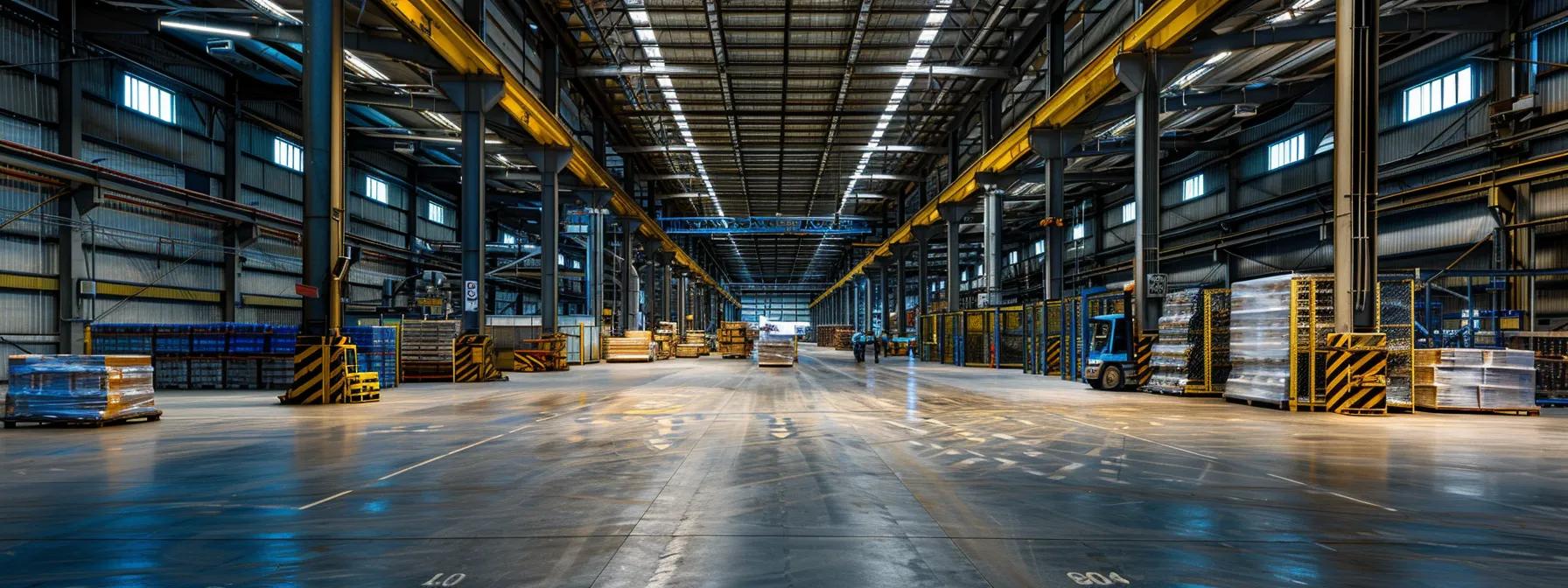 a dynamic warehouse interior showcases teams of professionals efficiently managing inventory with high-tech equipment, dismantling machinery, and coordinating logistics amidst rows of neatly organized pallets and climate-controlled storage units, all under bright, focused industrial lighting.