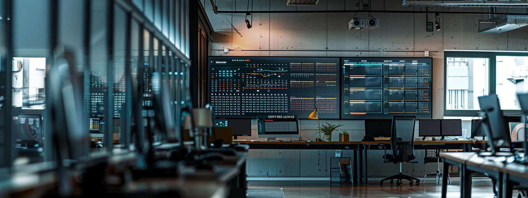 an organized office workspace is filled with a large, detailed wall calendar and digital devices displaying a structured moving timeline, creating a visually striking atmosphere of efficient planning and seamless transition.