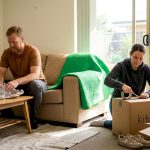 Couple packing hurriedly for move in Perth home